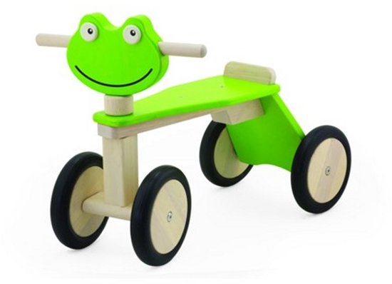 Pintoy Houten Loopfiets Kikker Met 4 Wielen Groen van Merkloos