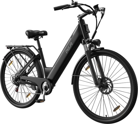 PIXAR Elektrische Fiets - Actieradius 40-50km - Motor 250W - Battery 36V13AH - Shimano 7 Versnellingen - 28 Inch E-Bike Stadsfiets - Zwart van Merkloos
