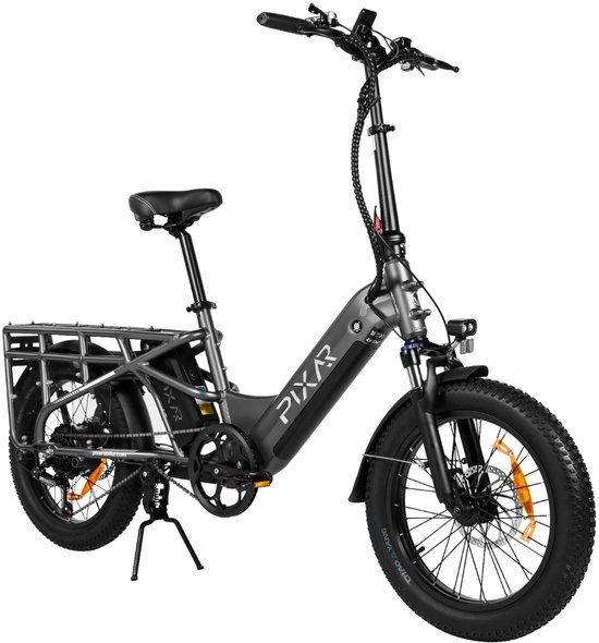 Pixar Plus7 Elektrische Fiets - 250 W Motor - Dubbele 48V10,4Ah Accu- 20*3″ Dikke Banden - 90 km Maximaal Bereik - Shimano 7-versnellingen - Grijs van PIXAR