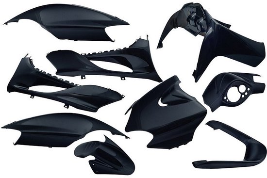 Plaatset 9-delig Edge voor Yamaha Jog R/ MBK Machg - metallic zwart