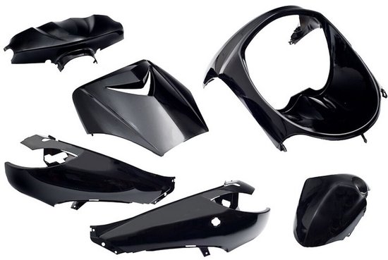 Plaatset Peugeot vivacity tot bj. 2008 6 delig zwart metallic
