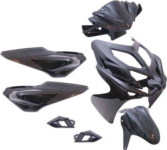 Plaatset Yamaha aerox-R vanaf bj. 2014 9 delig zwart metallic van STR8