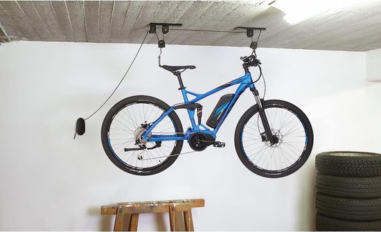 Plafond Fietslift voor E-bikes en Fietsen, draagkracht 30 kg, tot 4 m plafondhoogte van Perel