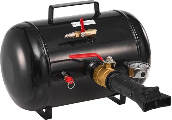 Pneumatische Bandenrandzetter, 18,9 L Capaciteit, 0,6–0,8 MPa Werkdruk, Luchtdrukpomp Geschikt voor Pick-up Trucks, Jeeps, Grasmaaiers en Campers, Zwart