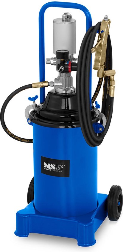 Pneumatische vetpomp - 12 Liter - mobiel - 300-400 bar persdruk - MSW