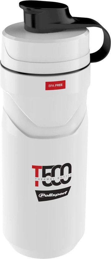 Polisport Bidon Thermal T500 500ml white-red van Polisport