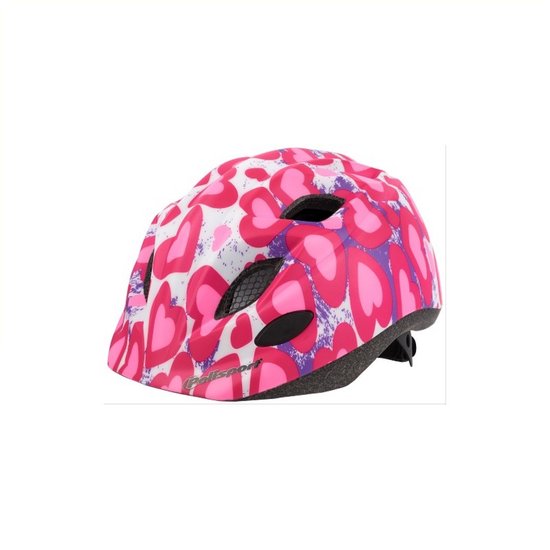 Polisport Junior premium fietshelm s 52-56cm glitter hearts roze van Polisport