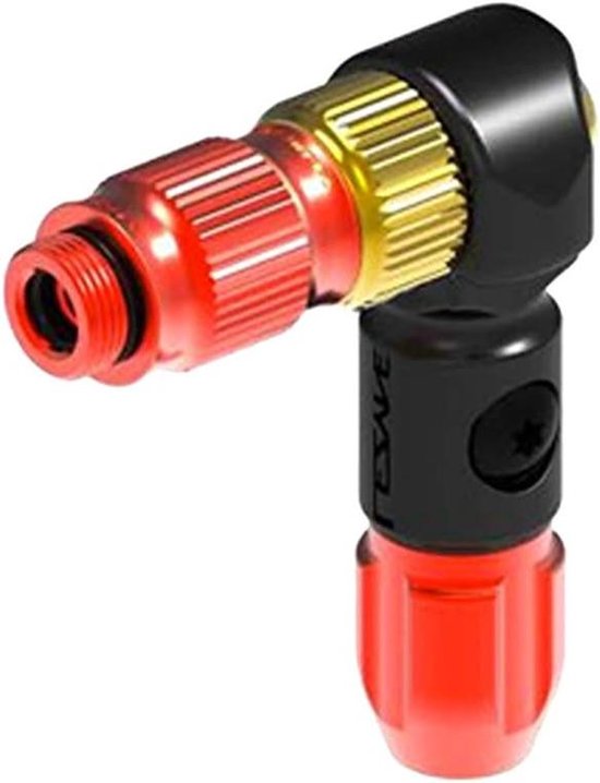 Pompkop - Fietspomp accessoire - Fietsbanden Oppompen - Voor Presta Schrader - 5 inch lengte - Rood glanzend