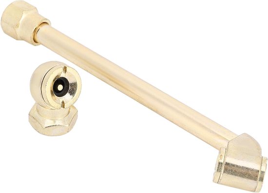 Pompmondstuk - Pompstang accessoire - Banden oppompen - Dubbele adapter - 1/4 Inch draad - Messing