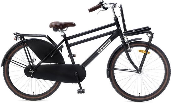 Popal Daily Dutch Basic - Jongensfiets 24 inch - Transportfiets - Mat Zwart - Jongensfiets voor 8 tot 10 jaar van Popal