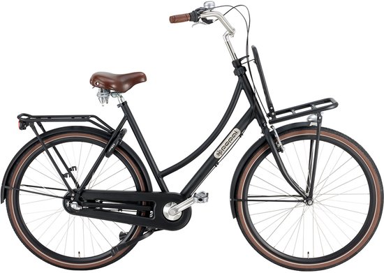 Popal Daily Dutch Prestige N7 VB Transportfiets - Stadsfiets - Aluminium Frame - Dames - 50 centimeter - Mat Zwart van Popal
