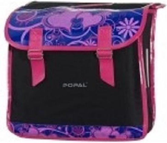 Popal dubbele Fietstas, hart roze/paars van Popal