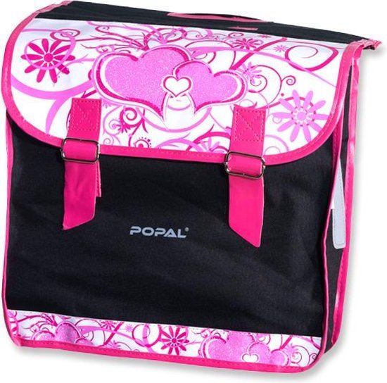 Popal - Dubbele Fietstas - Harten Roze van Popal