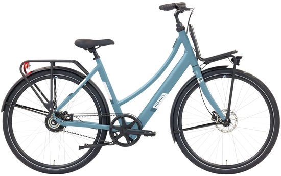 Popal ROYL1 - Elektrische Fiets - Staal Blauw - 28 inch - 59 cm - Belt Drive - Accu 360Wh (36V, 14.5Ah) - 250W Ananda Motor (35Nm) - Hydraulische Remmen van Popal
