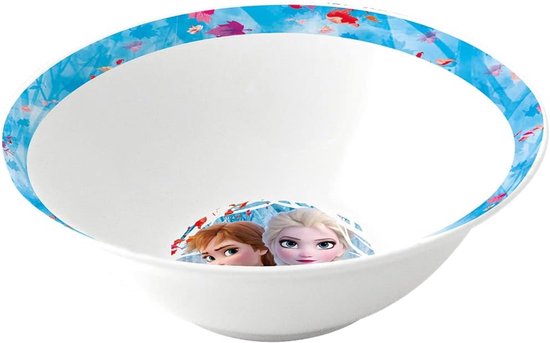P:os Frozen ontbijtset, 3-delig servies met bord, kom en beker, porseleinen kinderservies, vaatwasmachine/magnetronbestendig