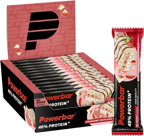Powerbar eiwitreep | 40% Protein+ Bar | Strawberry White Choco - 12x40g