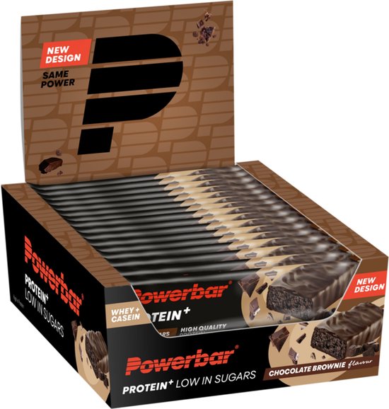 Powerbar eiwitreep | Protein+ Low Sugar | Chocolate Brownie - 35 g (16 stuks) van Merkloos