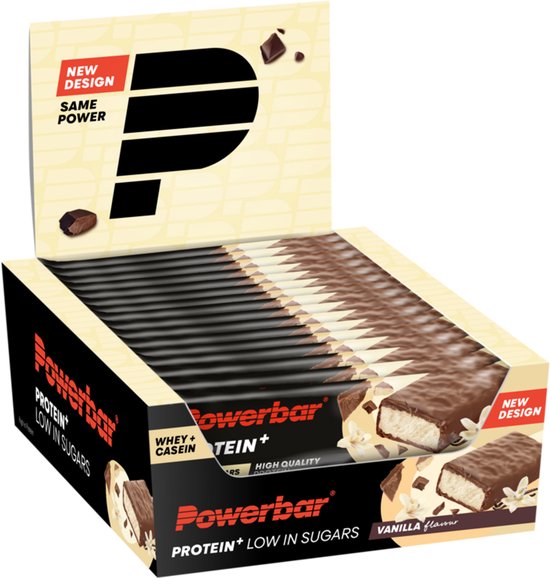 Powerbar eiwitreep | Protein+ Low Sugar | Vanille - 35 gram (16 stuks) van Merkloos