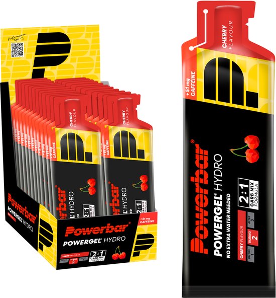 Powerbar PowerGel Hydro (24x67ml) Cherry (with caffeine) - Energie & Uithoudingsvermogen - Energie Gels