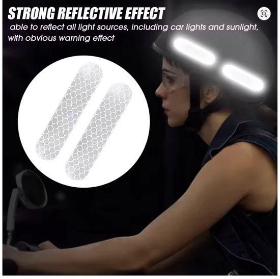 Premium Reflector stickers - 5 stuks - Wit - Reflecterend - Nachtveiligheid - Stickers - Sticker - Fluoriserend - Fiets - Morot - Auto - Veiligheid van Merkloos