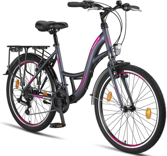 Premium Stadsfiets voor Kinderen en Volwassenen - Beschikbaar in 20, 24, 26 en 28 Inch met 21 Versnellingen van Merkloos