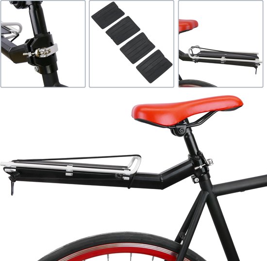 PrimeMatik - Metalen bagagerek achter voor fietsbuisbevestiging 29x12cm van PrimeMatik