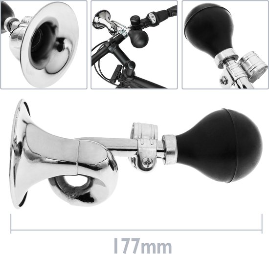 PrimeMatik - Metalen hoorn voor fiets met bugelontwerp van PrimeMatik