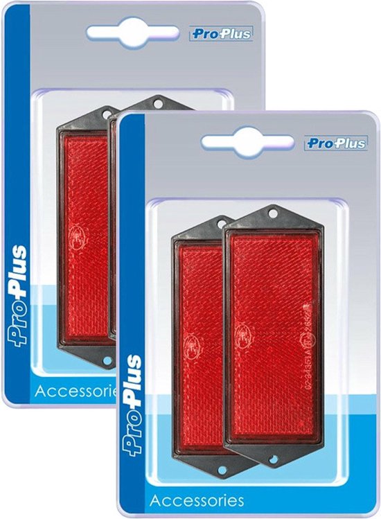 Pro Plus Reflector - set 4x - rood - schroefbevestiging - 104 x 40 mm van Pro