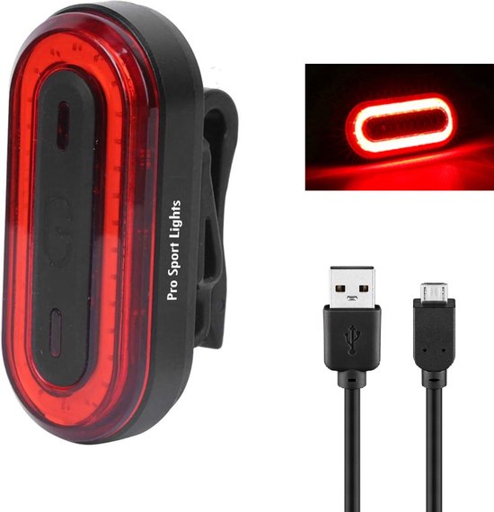 Pro Sport Lights Rood Achterlicht - USB Oplaadbaar - LED fietsverlichting