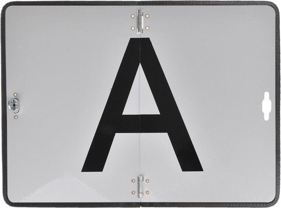 ProPlus Inklapbaar markeringsbord - reflecterend aluminium - 30 x 40 cm - wit met zwarte rand van ProPlus