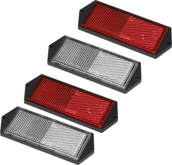 ProPlus Reflector Set - 4 stuks - 2x rood - 2x wit - schroefbevestiging - 104 x 40 mm van ProPlus