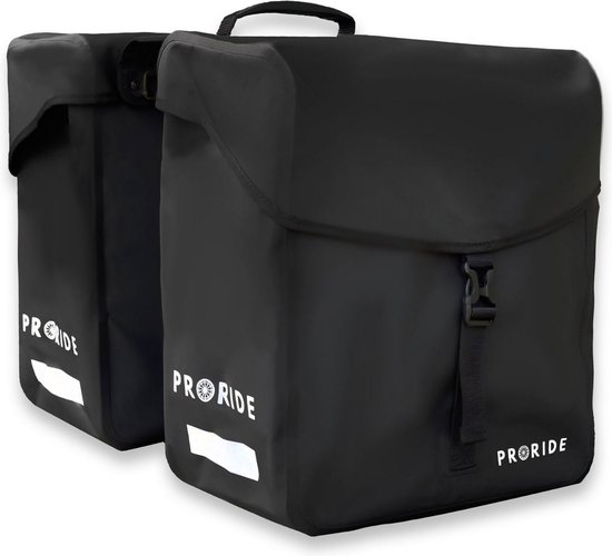 Proride Dubbele Fietstas - 100% Waterdicht - Duurzaam - 40 Liter - Zwart - Fietstassen Elektrische Fietsen - MIK-systeem van Pro
