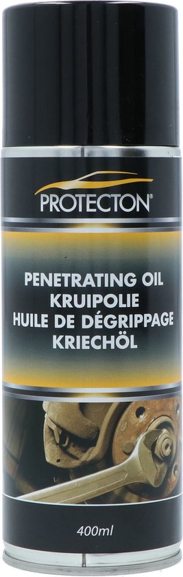 Protecton Kruipolie - Maakt vastgelopen bevestigingen & vastzittende delen los - Goede penetrerende werking - Bevat grafiet en MoS2 – Waterbestendig - Beschermt tegen corrosie - 400ml