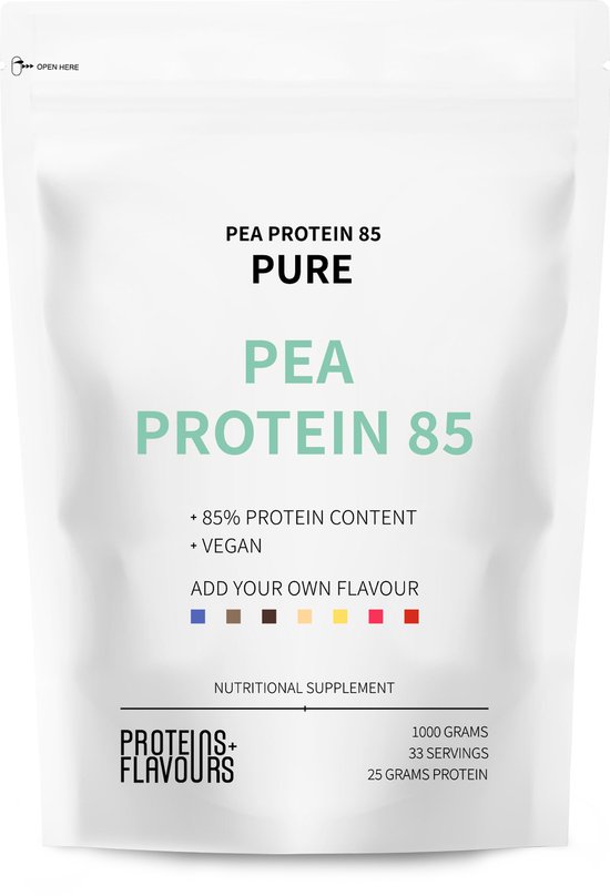 Proteins+Flavours - Pea Protein Isolate - PEA85 Pure Erwten Eiwit Isolaat - Vegan-Instant Eiwitpoeder zonder smaak - 1000 gram van Merkloos