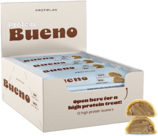 Protiplan - Protein Bueno Witte Chocolade Hazelnoot - 12 x 40 g - Koolhydraatarm - Suikerarm - Protein Bar