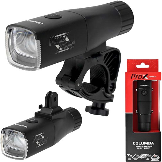 ProX Columba Krachtige Fietslamp Voorzijde – 1300 Lumen – 5000mAh Accu – USB-C Powerbank Functie – IPX4 Waterbestendig – Anti-Verblindingslens – Inclusief GoPro Mount