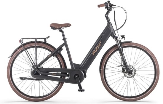 PUCH E-Dance S N7 Elektrische Fiets - Damesfiets - Mat Zwart - Lage instap - Ananda M80 - 7-versnellingen - E-bike van Merkloos