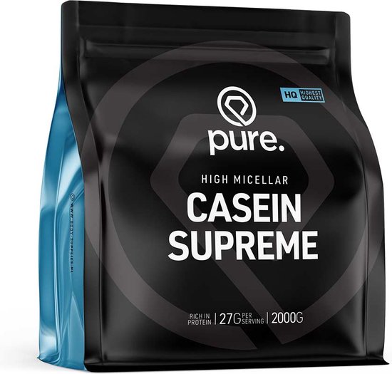 Pure. Casein Supreme - 2000gr - chocolade - micellaire caseine - eiwitshake - langzame eiwitten - caseïne eiwit