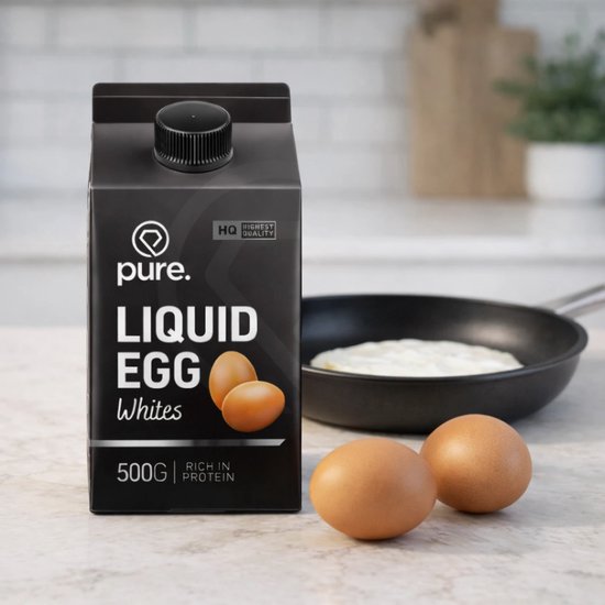 Pure. Liquid Egg Whites - 500gr - vloeibare ei-eiwitten - protein - 54gr eiwit per pak