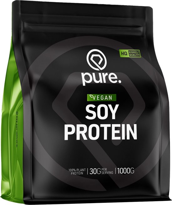 Pure. Soy Protein - Chocolade - 2000g - hoogwaardige soja eiwit - 26g eiwit per portie - vegan - plantaardig eiwitpoeder