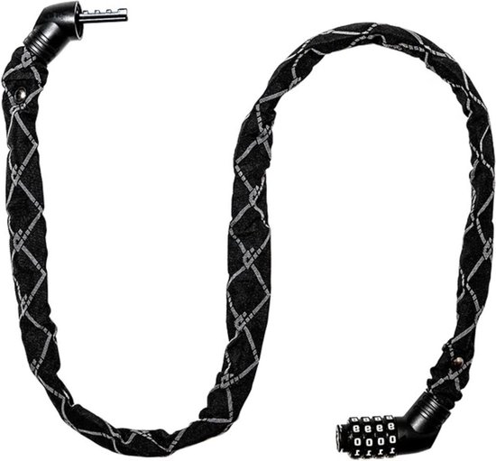 Python Street Fighter Kettingslot - 5 mm Diefstalbeveiliging - 100 cm - Gehard staal en Nylon - Transportstandaard - Combinatiebeveiliging - 9 kleuren - Scooter Motorfiets Fiets van Merkloos