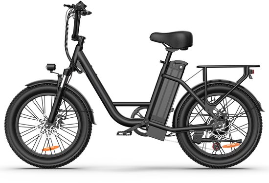 Qekud E20 Elektrische Fiets – 20" Vetbanden – 48V 13Ah Accu – 100km Bereik – Shimano 7 Versnellingen – Zwart van Merkloos