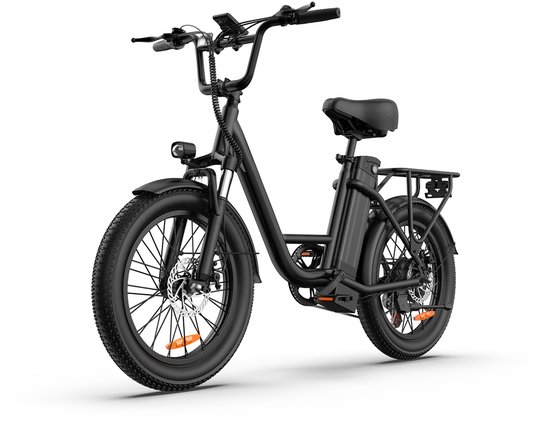 Qekud E20 Elektrische Fiets – 250W - 20 inch Fatbike - 48V 13Ah Accu – 7 versnellingen – Zwart