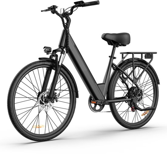 Qekud E26 Elektrische Fiets - Hoogkoolstofstaal - 36V 13Ah Accu - 80km Bereik - Shimano 7-Speed - 26" Banden van Merkloos
