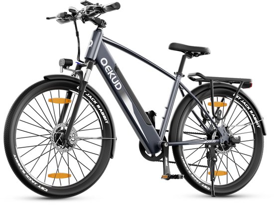 Qekud Elektrische Fiets - E-bike - 27.5 inch - 250W Motor -36V 13Ah Accu - 100km - 7 Versnellingen - met app - grijs