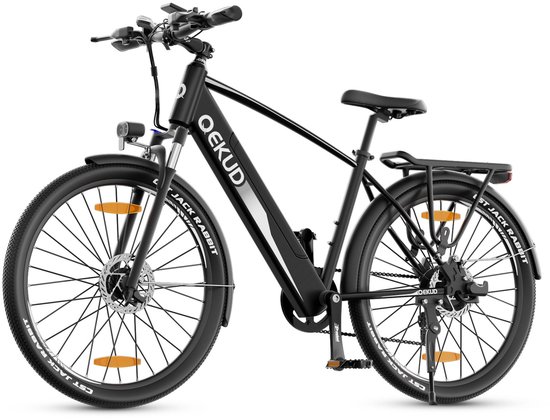 Qekud Elektrische Fiets - E-bike - 27.5 inch - 250W Motor -36V 13Ah Accu - 100km - 7 Versnellingen - met app - Zwart