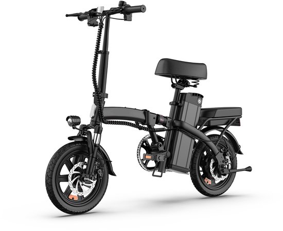 Qekud F1L Elektrische Vouwfiets - 14" E-Bike met Dubbele Vering - 250W Motor - 48V 7.5Ah Uitneembare Accu - Schijfremmen - Comfortabele Stadsfiets