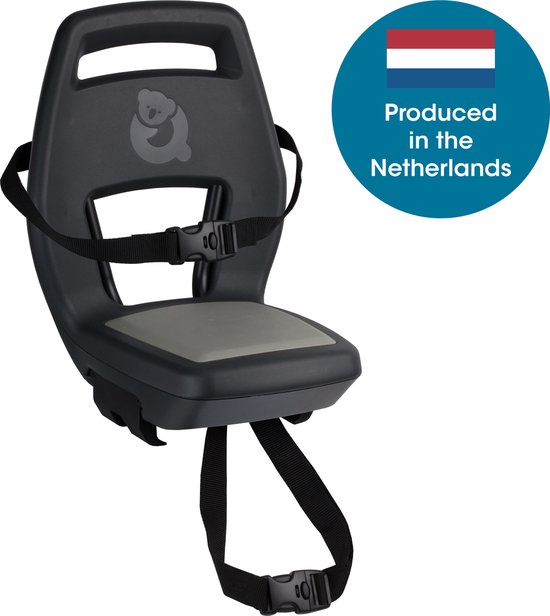 Qibbel Junior 6+ Fietsstoeltje Achter Bagagedrager bevestiging - Antraciet- inclusief voetsteunen van Qibbel