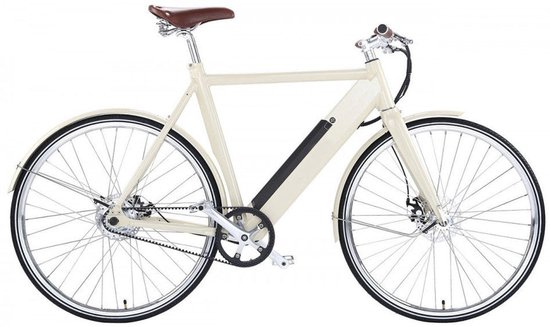 Qivelo Retro – Wit – Elektrische Fiets – Lichtgewicht 15kg – 504Wh intube accu – Riemaandrijving van Merkloos