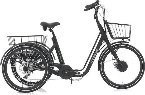 Qivelo Tri-Velo E-threewheeler - 7 speed - voor ouderen of mindervaliden - matzwart van Merkloos